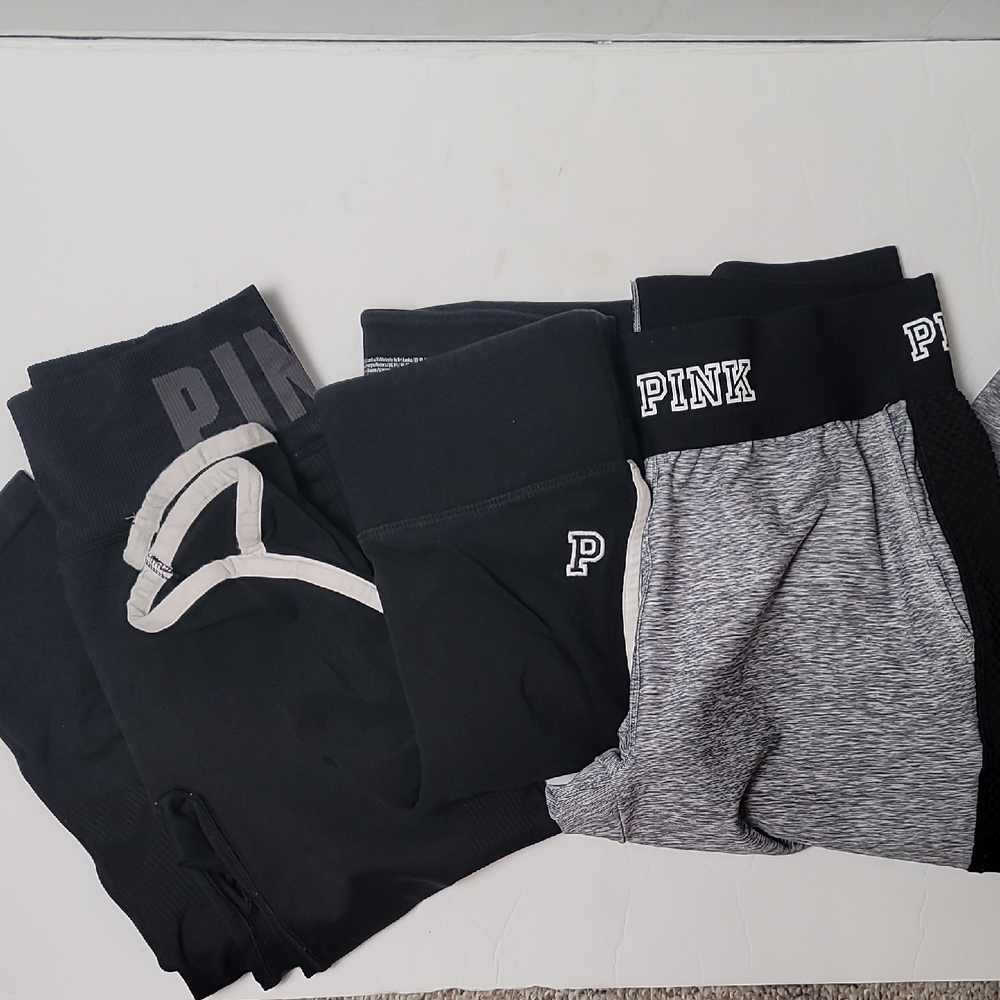 PINK Victoria's Secret Black and Gray Sweatpants & Joggers